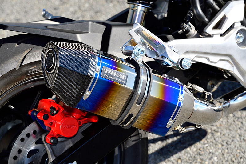 BEAMSのグロム用人気マフラー「CORSA-EVOII」を交換実走インプレ 原付