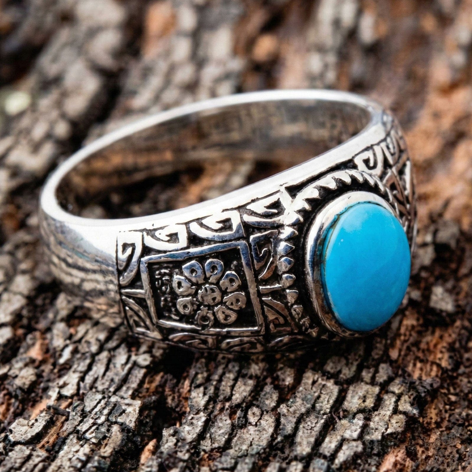 Turquoise Kokopelli Ring | 925 Sterling Silver Ethnic Jewelry