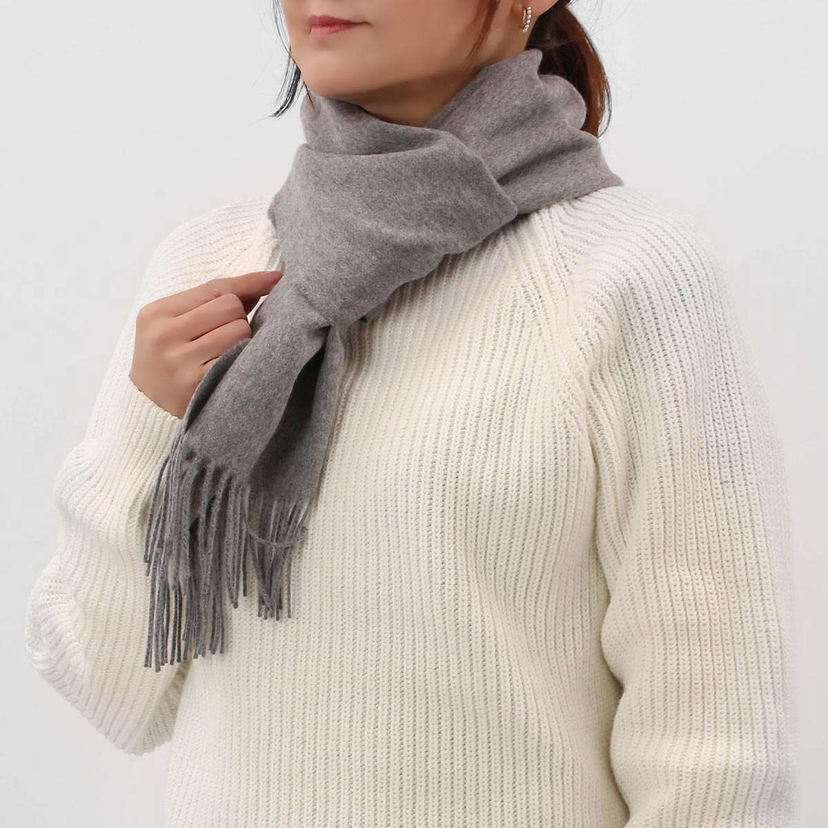 ジョンストンズ ストール/マフラー メンズ レディース WA16 無地 小判