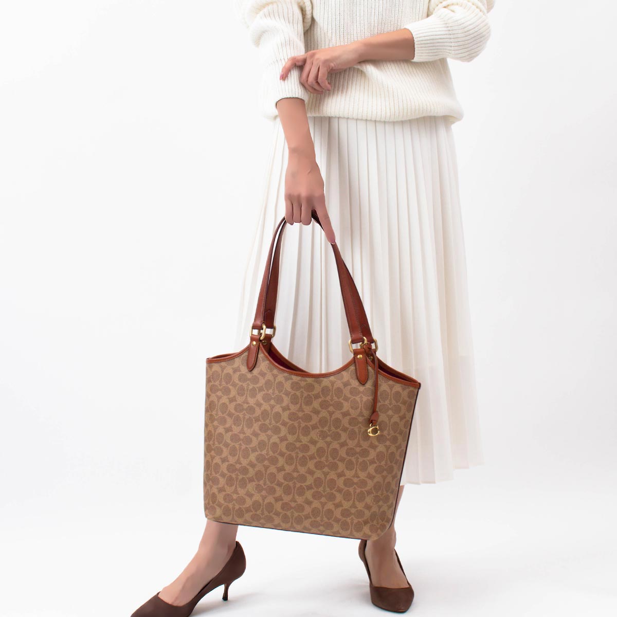 コーチ トートバッグ バッグ レディース シグネチャー タンブラウン