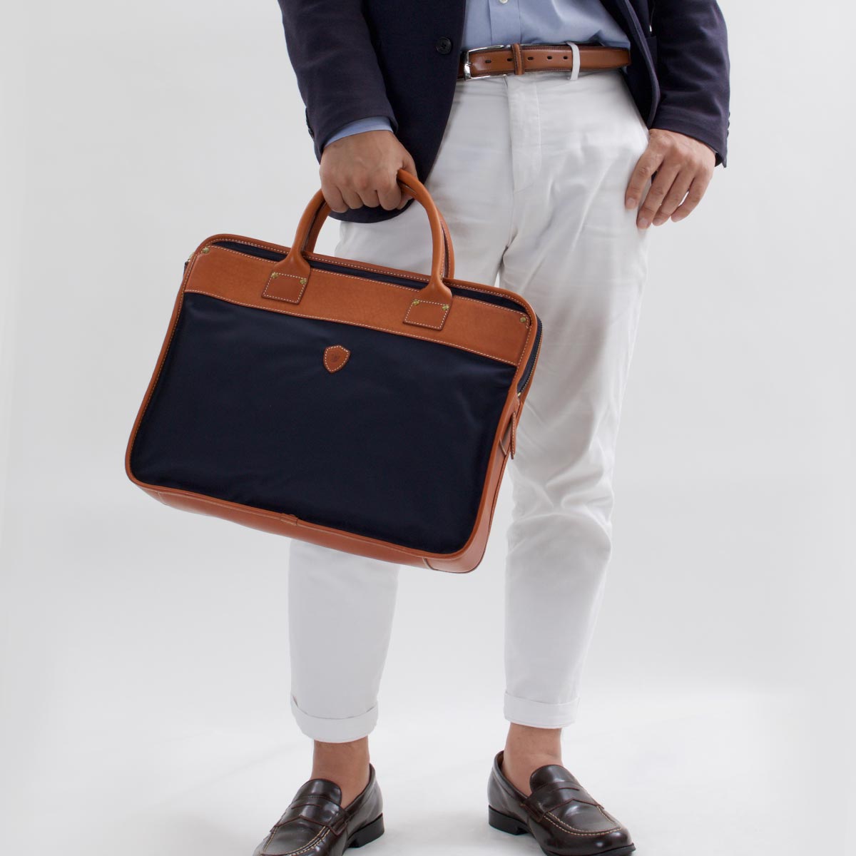 フェリージ ビジネスバッグ バッグ メンズ ネイビーブルー&ライト