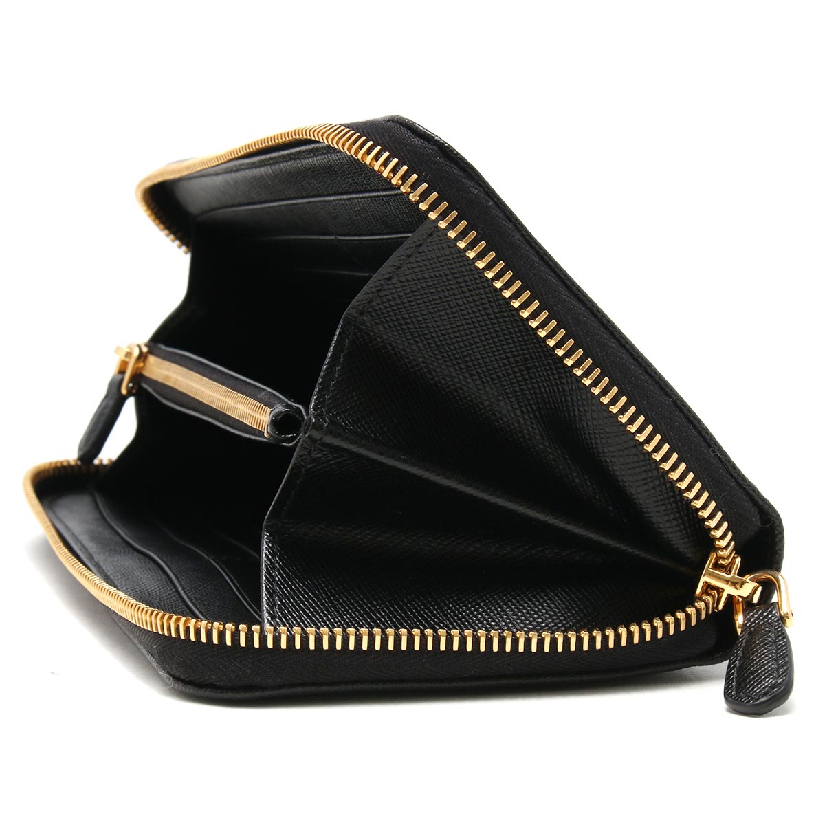 プラダ 長財布 財布 レディース サフィアーノ メタル ブラック 1ML506