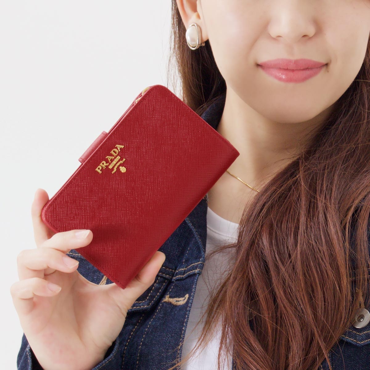 プラダ 二つ折り財布 財布 レディース サフィアーノ メタル フォーコ