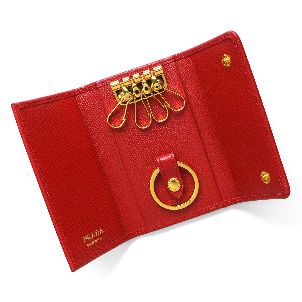 プラダ キーケース レディース サフィアーノ メタル フォーコレッド