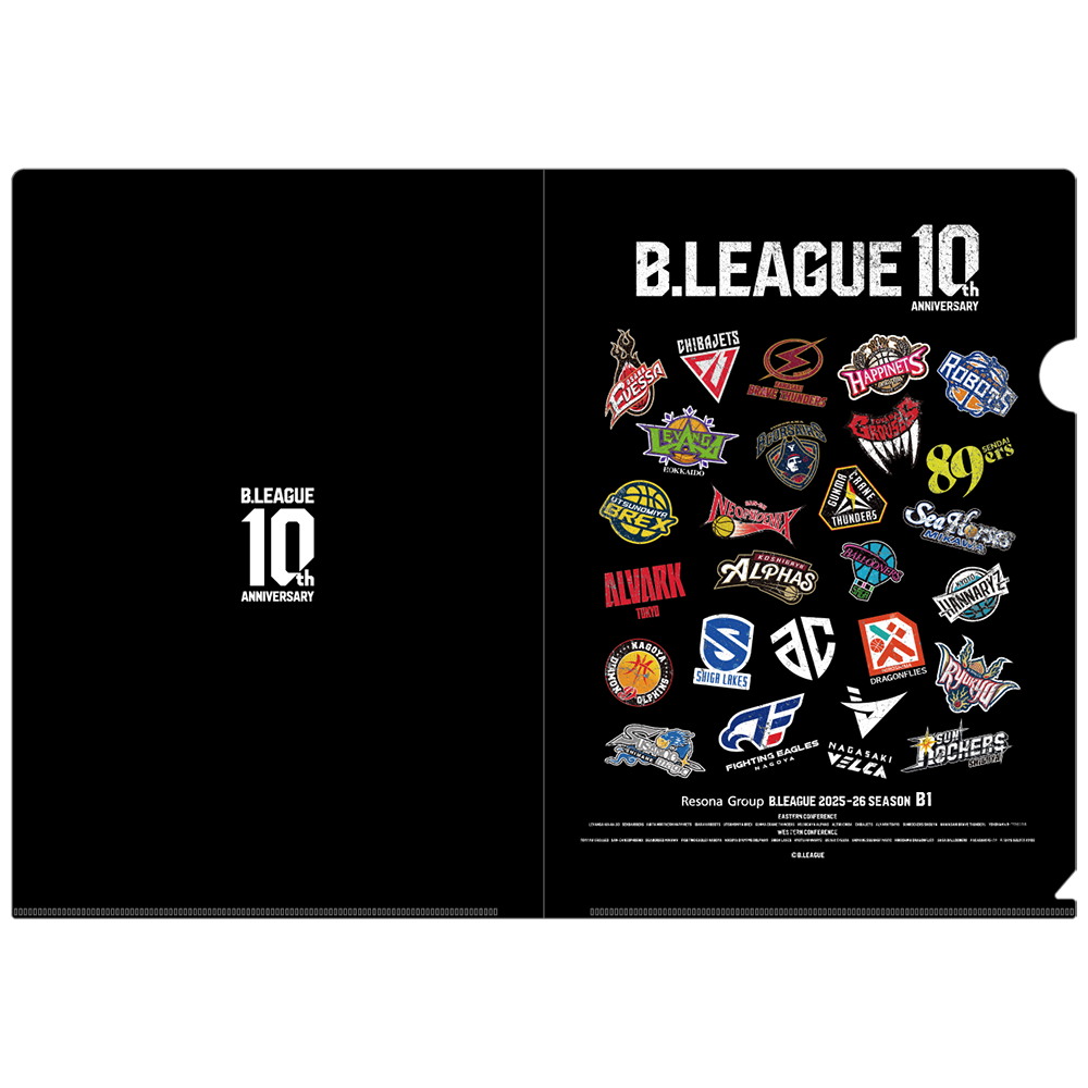 2枚セット】B.LEAGUE 10th ANNIVERSARY B1 ALL CLUBクリアファイル｜B