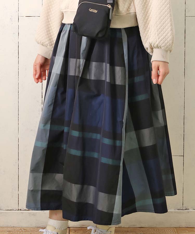 ≪OUTLET≫チェック柄タフタスカート(オフホワイト): ALL｜Bleu Bleuet