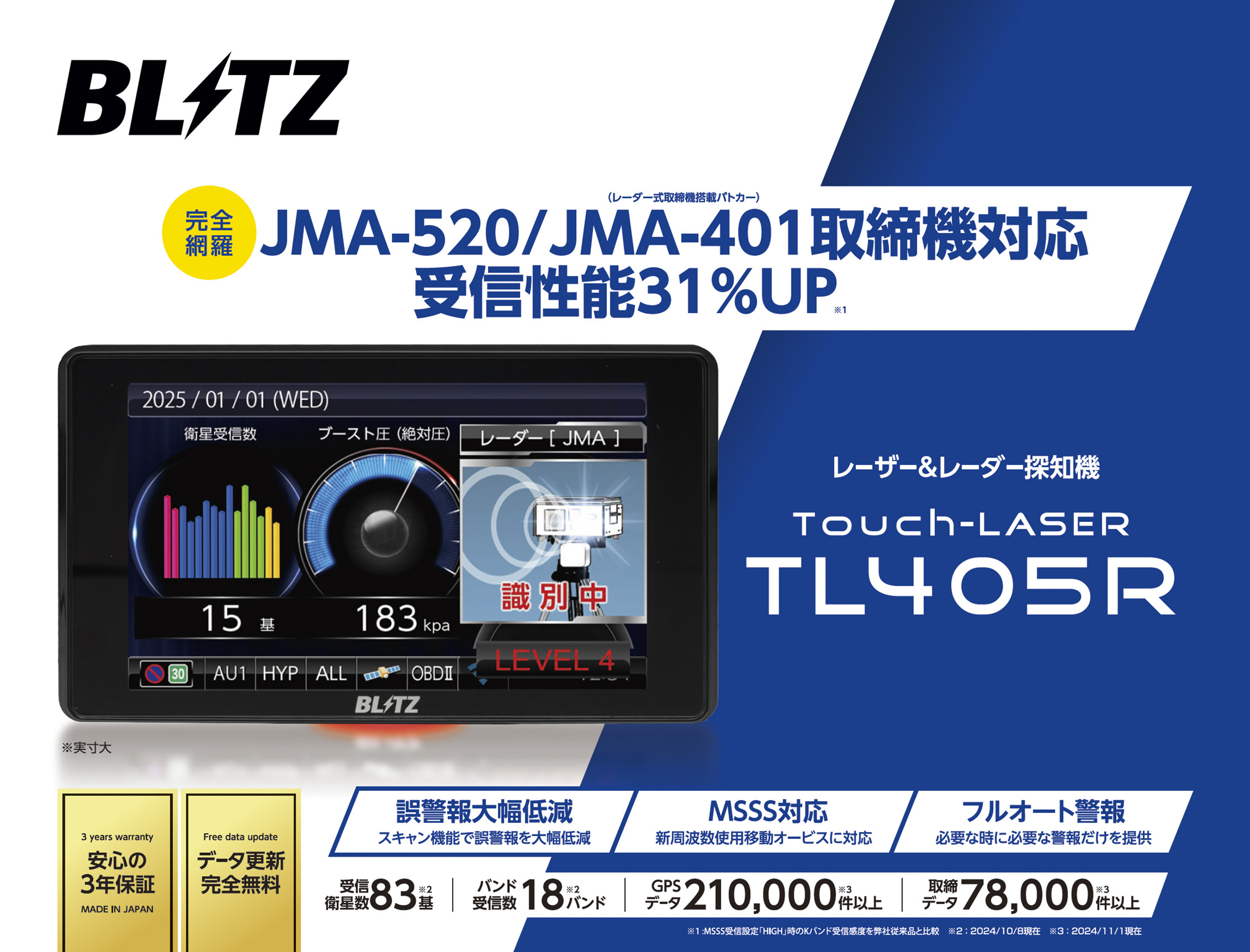 TL405R JMA-600(NTG-962) / JMA-520 / JMA-401 / MSSS新周波数対応
