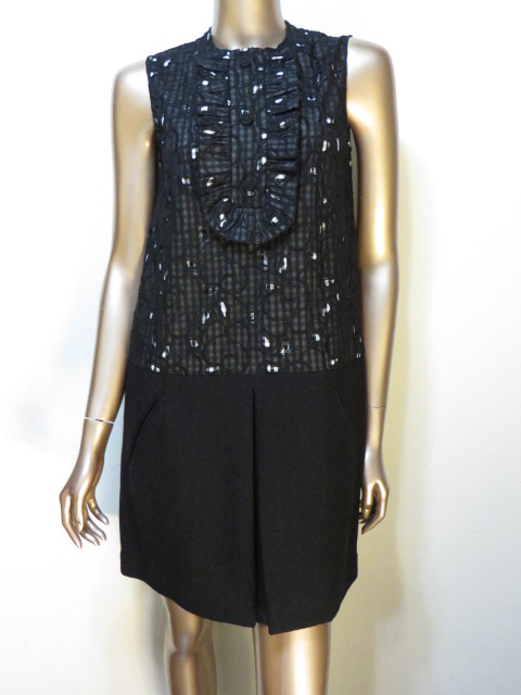 N°21 ヌメロヴェントゥーノ ワンピース レース チェック ブラック