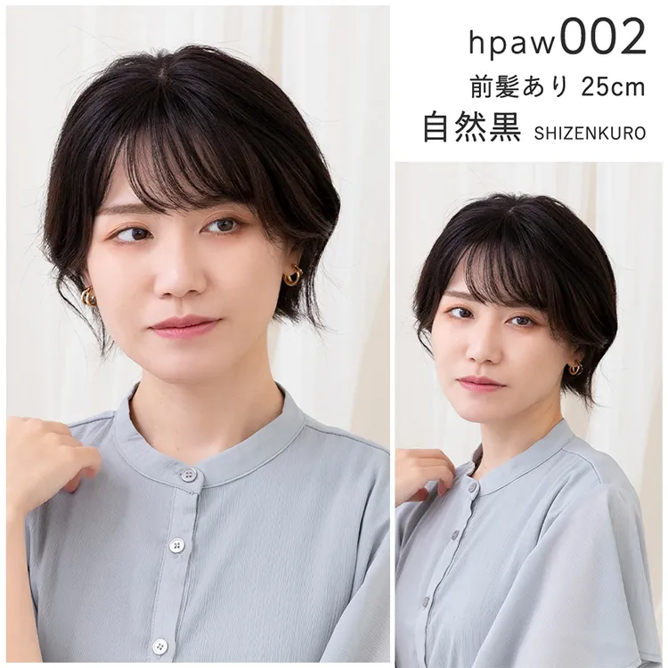 人毛100％ 総手植え ナチュレトップヘアピース 選べる4タイプ