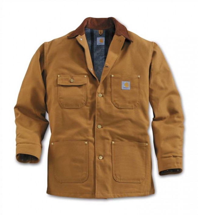 Carhartt 103825 Loose Fit Firm Duck Blanket-Lined Chore Coat Brix