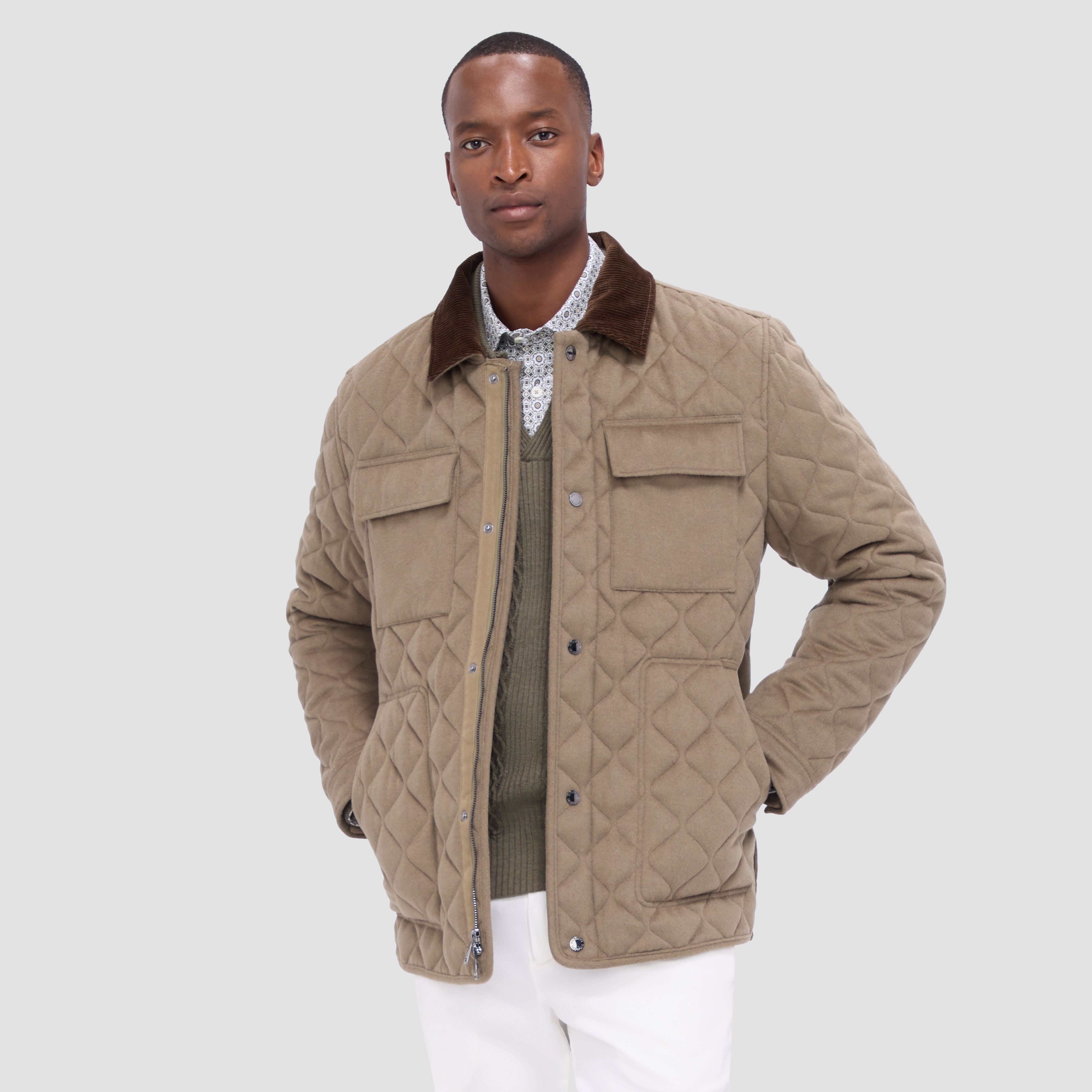 Wool and Cashmere Quilted Field Jacket – BUGATCHI