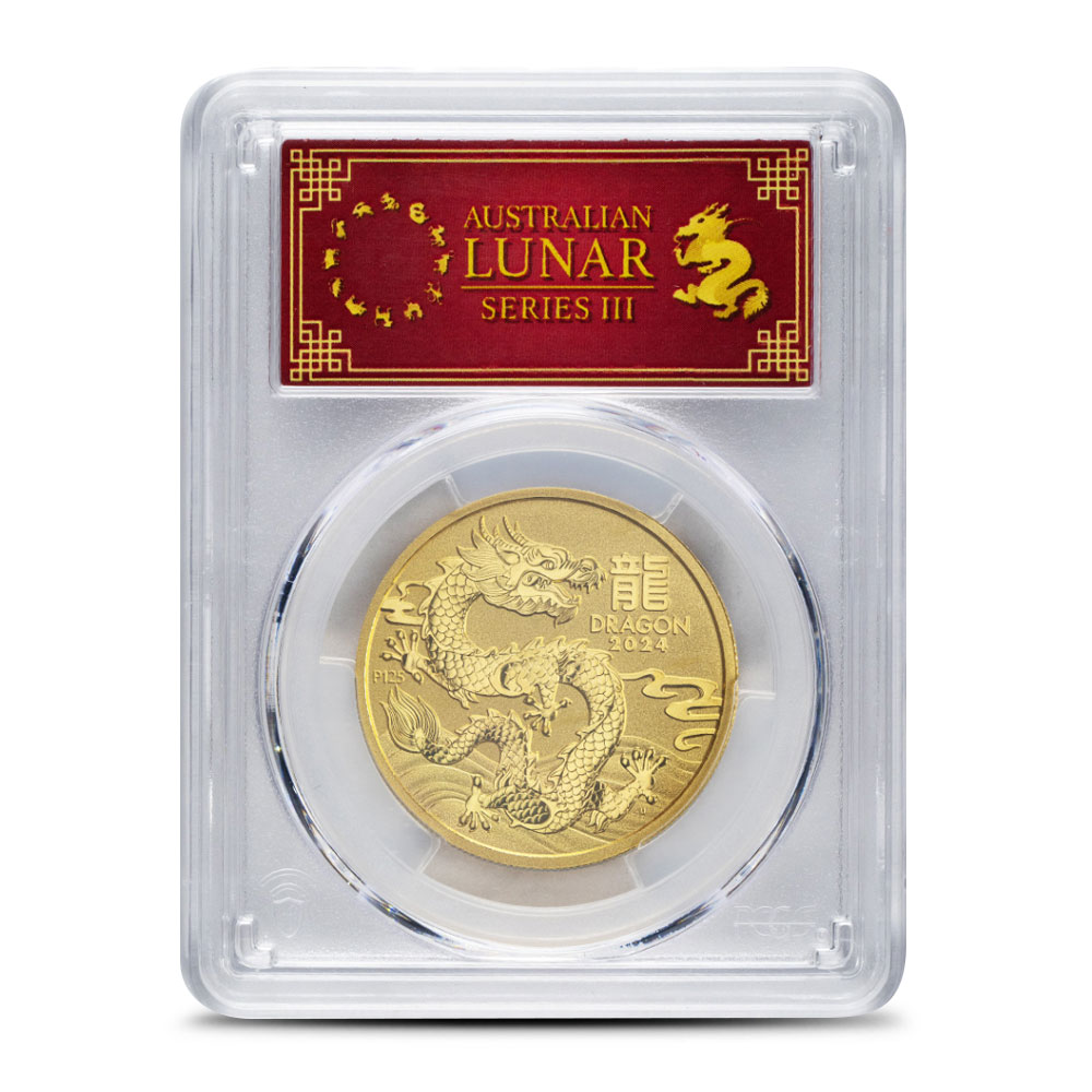 Buy 2024 1 oz Australian Lunar Dragon Gold Coin MS70 (Varied Label