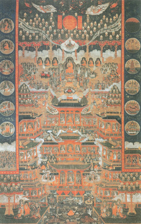 絹本著色観経曼荼羅図（正宗分） | 文化庁