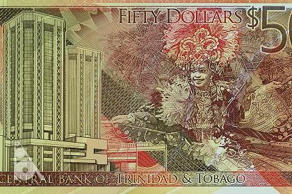 トリニダード・トバゴ中央銀行50周年記念 50ドル券(2014年発行