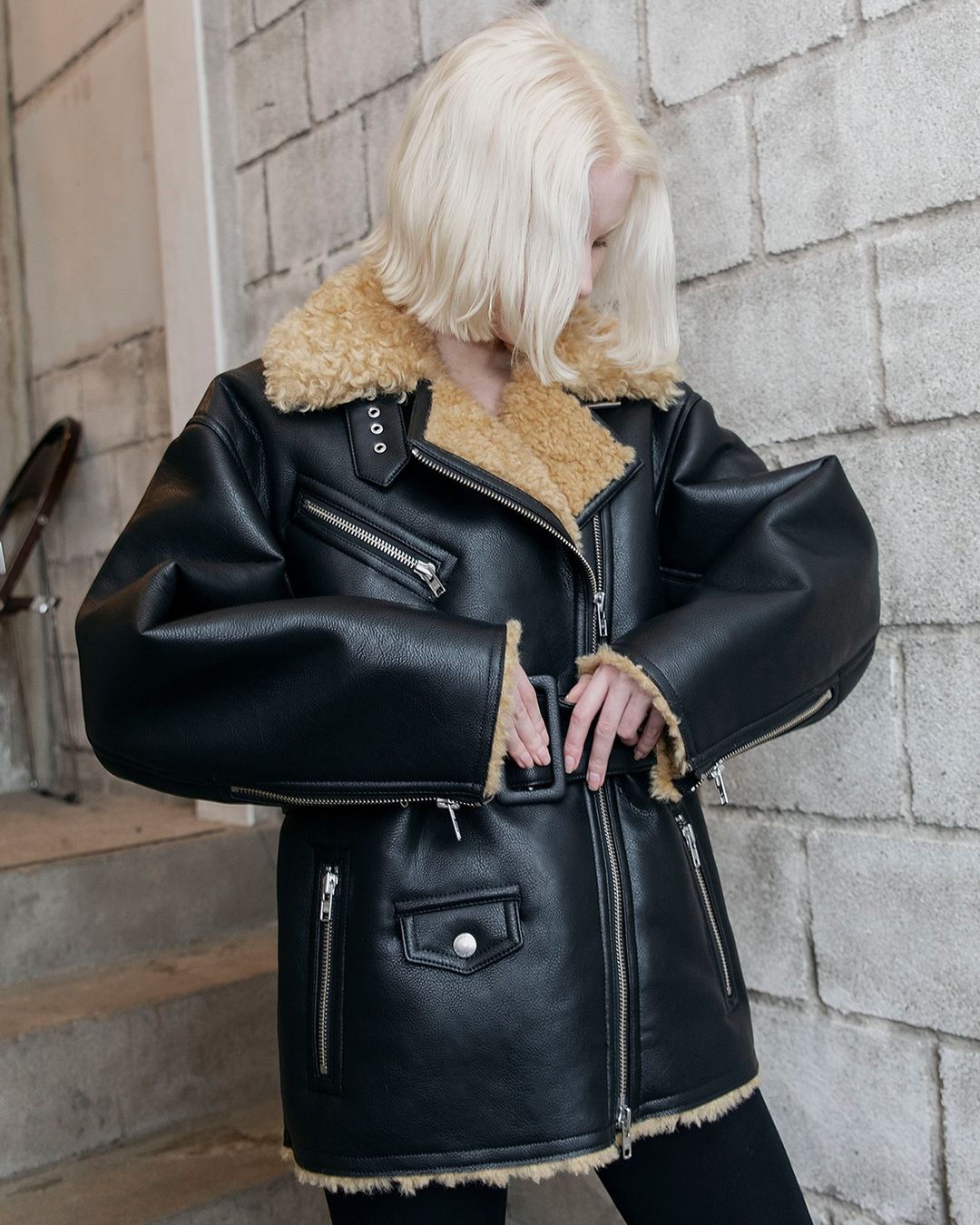 STAND STUDIO - Edith Jacket プードルボアトリム クロップジャケット