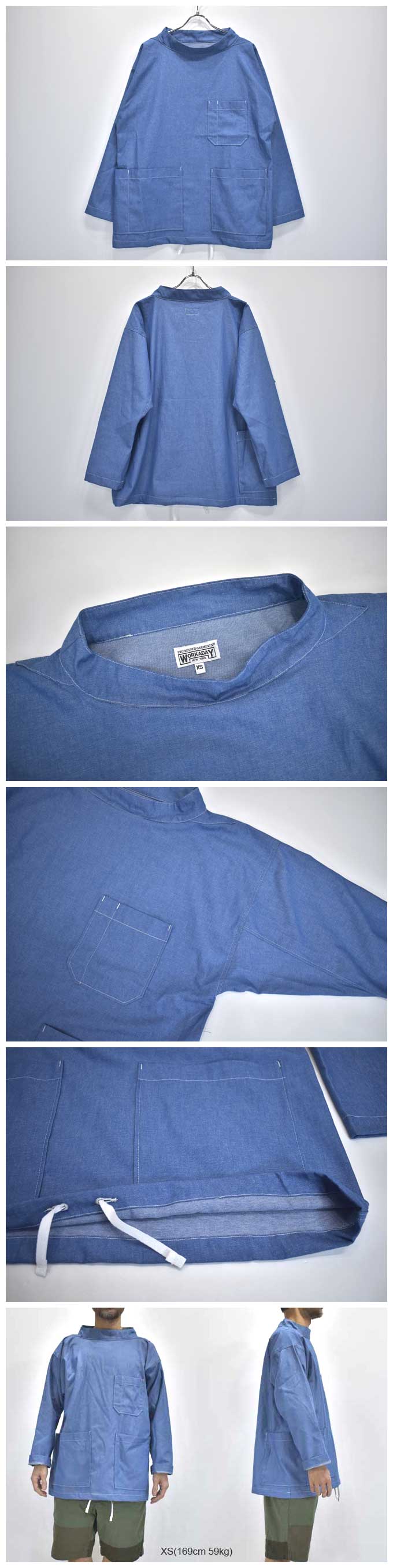 Workaday】Smock Popover (6oz Cotton Denim) 【返品・交換不可