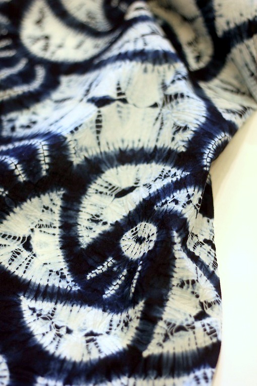 工藝絞り/有松絞り 薔薇 本藍染め