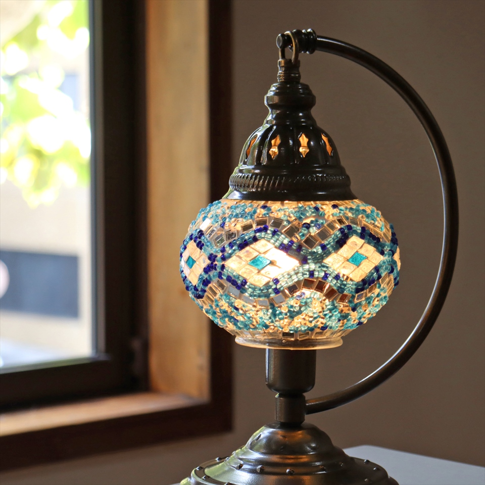 トルコランプ モザイクテーブルランプ ハンギング 高さ30cm 横幅18cm