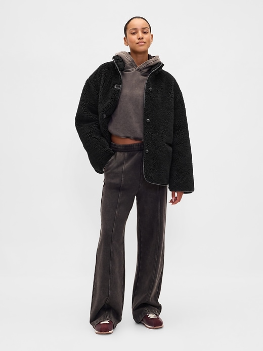 Recycled Sherpa & Vegan Leather-Trim Jacket | Gap