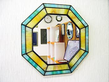 ステンドグラスの鏡 イエロー（八角形）｜四季彩
