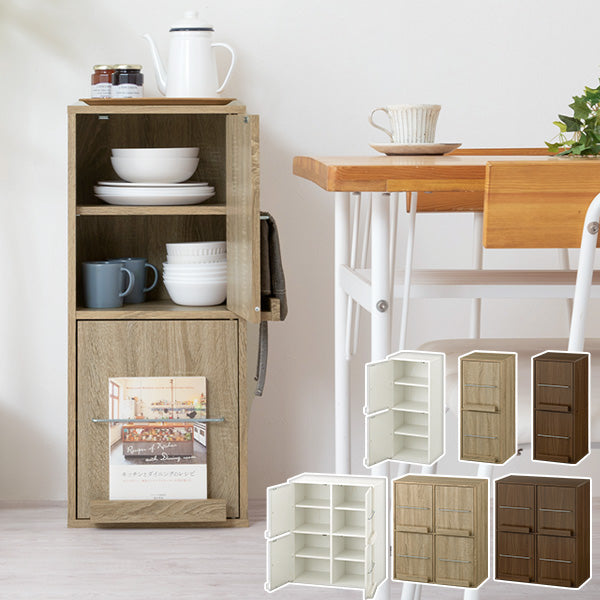 扉付きカラーボックス 2枚扉 4枚扉 本棚 ラック 扉付き収納 おしゃれ