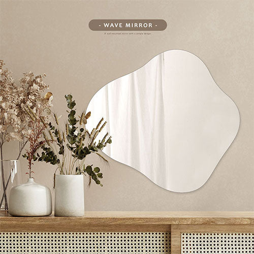 ウェーブミラー ミラー ドレッサー おしゃれ ぼん家具 LET300286