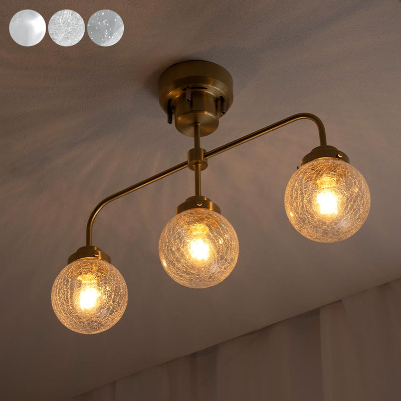 シーリングライト 3灯 ガラス 照明 ライト おしゃれ noji LIT000163