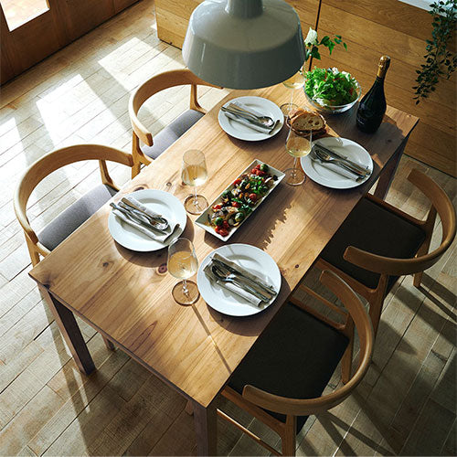 140×70cm] パイン無垢材ダイニングテーブル 4人掛け ダイニング