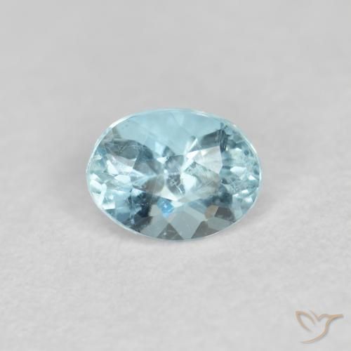 5.02カラットの天然薄いアクアブルーアクアマリン、オーバルカット、VS