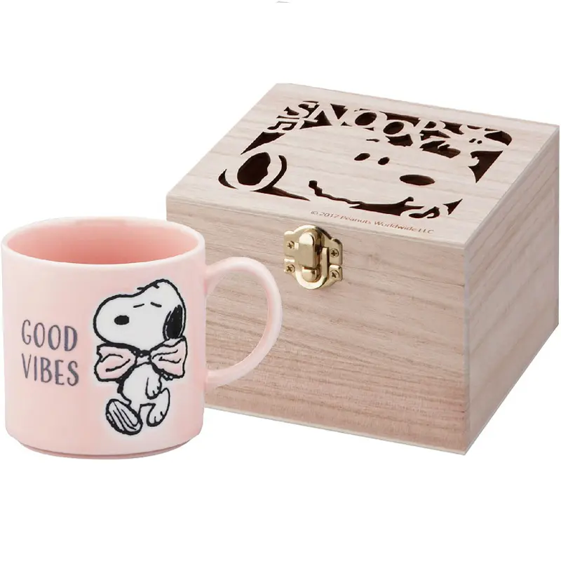 スヌーピー 木箱入マグ(グッドバイブス)｜ギフトプラザオンライン