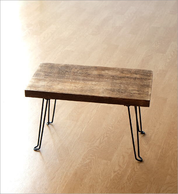 ローテーブル 折りたたみ 木製 アイアン 天然木 長方形 座卓