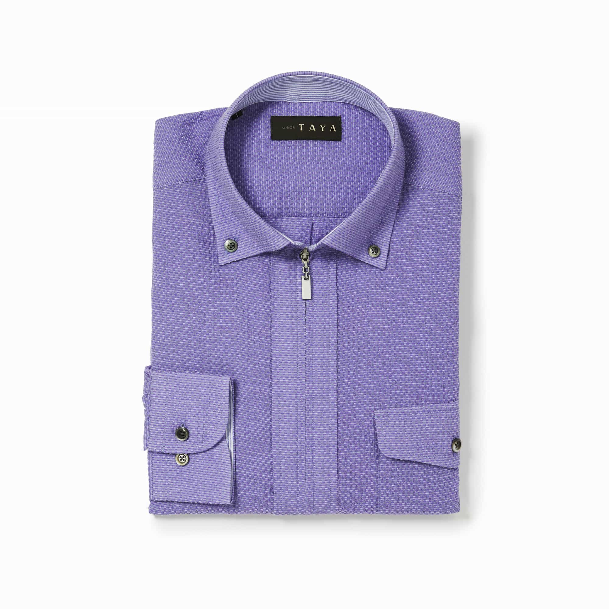長袖 ZIPシャツ(L パープル): シャツ | 銀座田屋