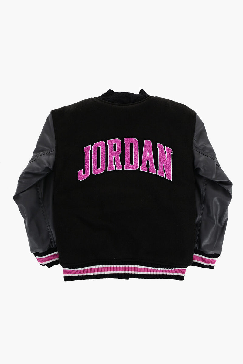 Nike KIDS – AIR JORDAN Padded Varsity Jacket with Faux Leather