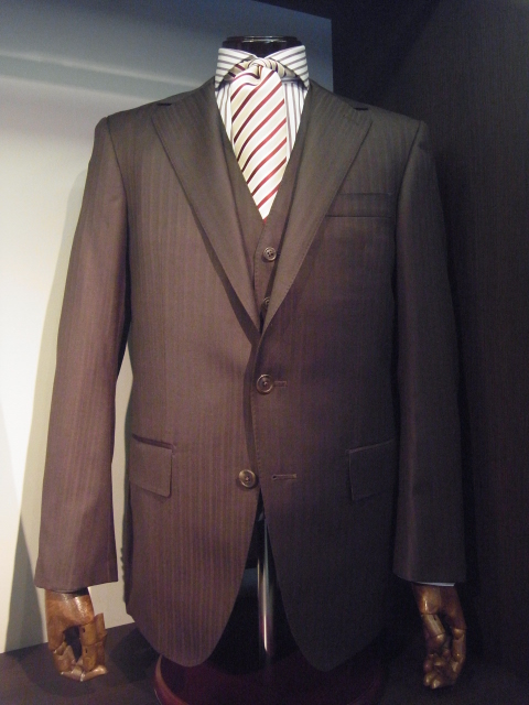 ドーメル ブラウンスリーピーススーツ＜東京 銀座外堀＞｜オーダー