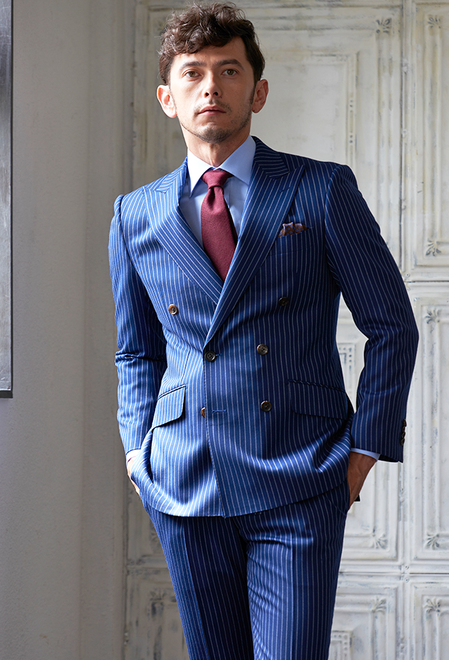 ブルースーツ・ストライプのコーディネート（ARTHUR HARRISON）｜255