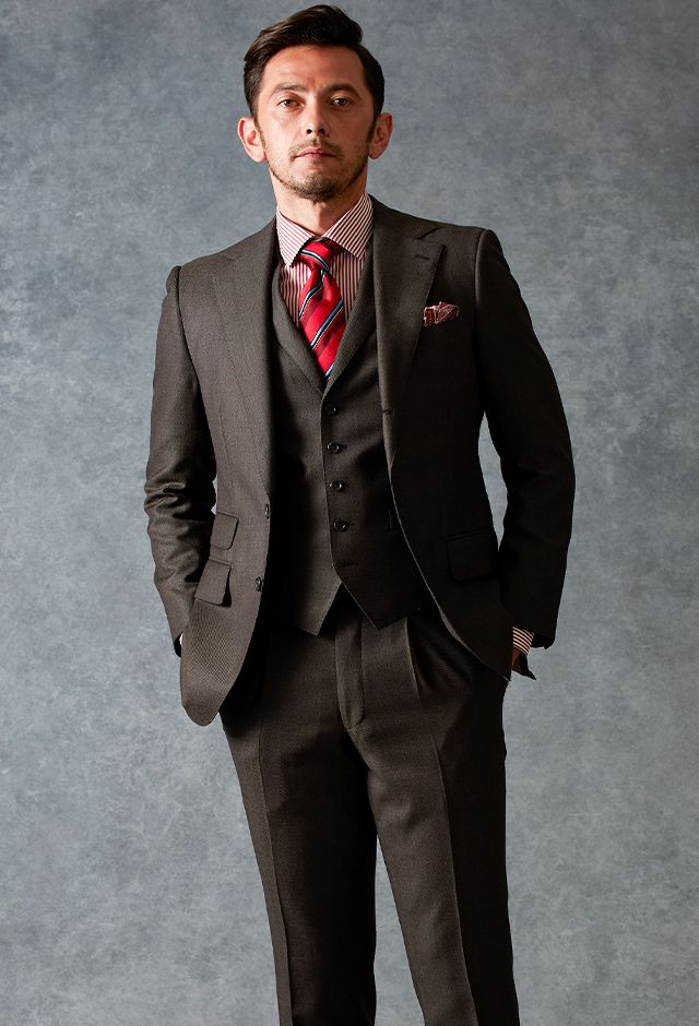 ブラウンスーツ・無地のコーディネート（CANONICO）｜5592-101-613