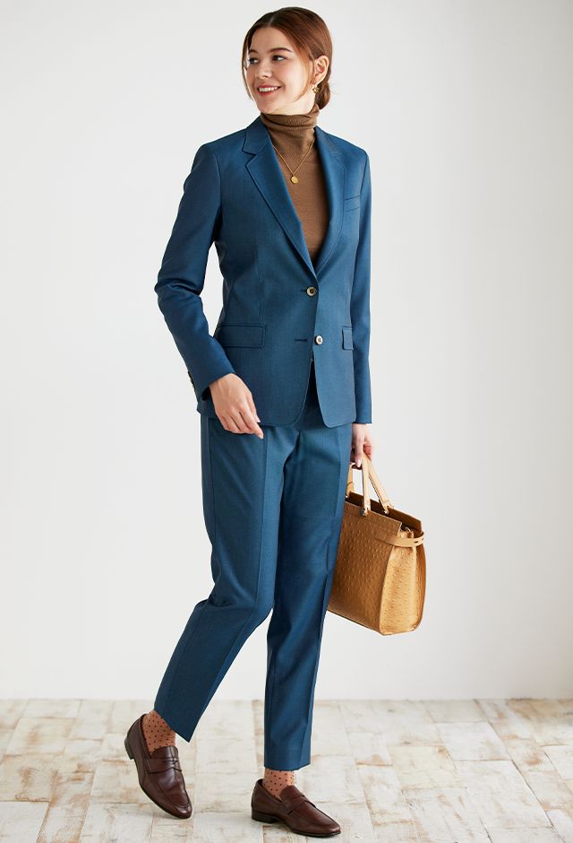 グリーン・カーキスーツ・無地のコーディネート（DORMEUIL）｜838168