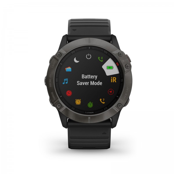 Garmin fenix 6X Sapphire Carbon Gray DLC with Black Band