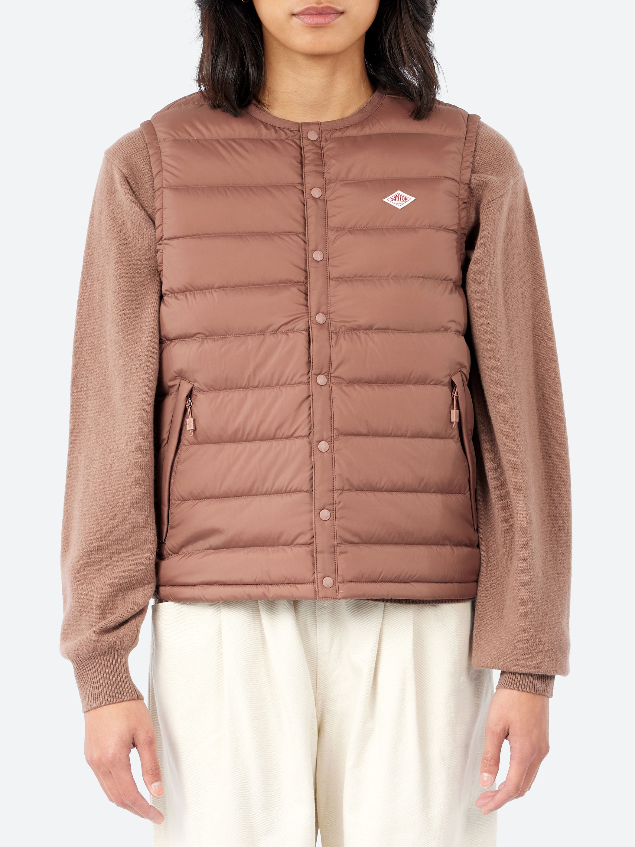 Danton - Women's Inner Down Crewneck Vest in Pink – gravitypope