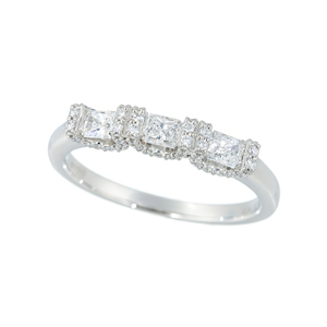 GSTV PT950 ダイヤモンド バックル フレックスリング D 約0.01ct ＃8-＃13