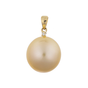 GSTV K18YG ミャンマー産白蝶真珠 ナチュラルゴールデン ダイヤ