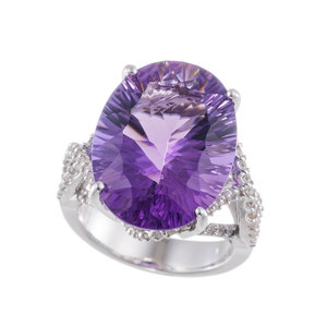 マルチカラー スピネル リング パラジウムシルバー950 ピンク系 GSTV