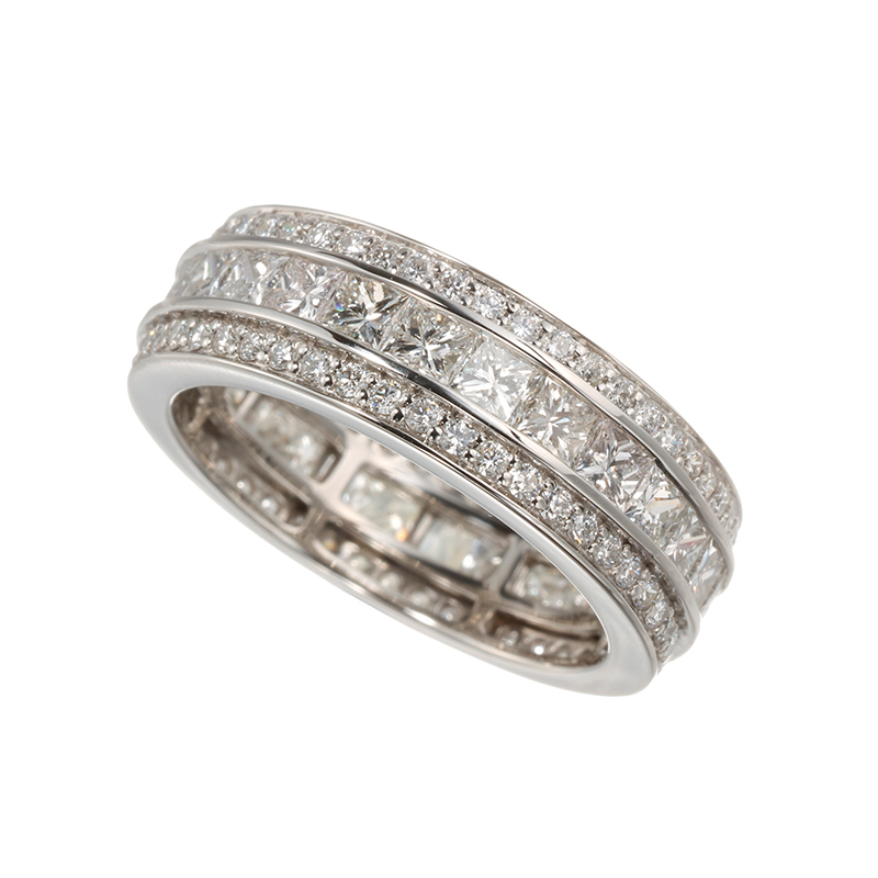 GSTV PT950 ダイヤモンド フルエタニティーリング D 約2.55ct ＃10-14