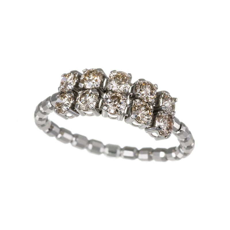 GSTV PT950/PT900 ブラウンダイヤモンド ストレッチリング BRD 約0.75