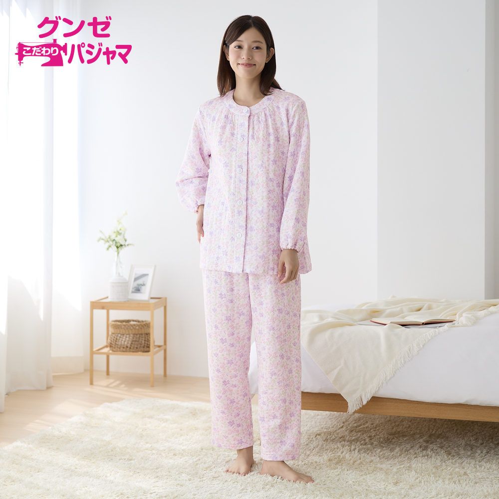 全身保温 パジャマ 吸湿発熱ソフトキルト 長袖長パンツ【SALE】 TG4214