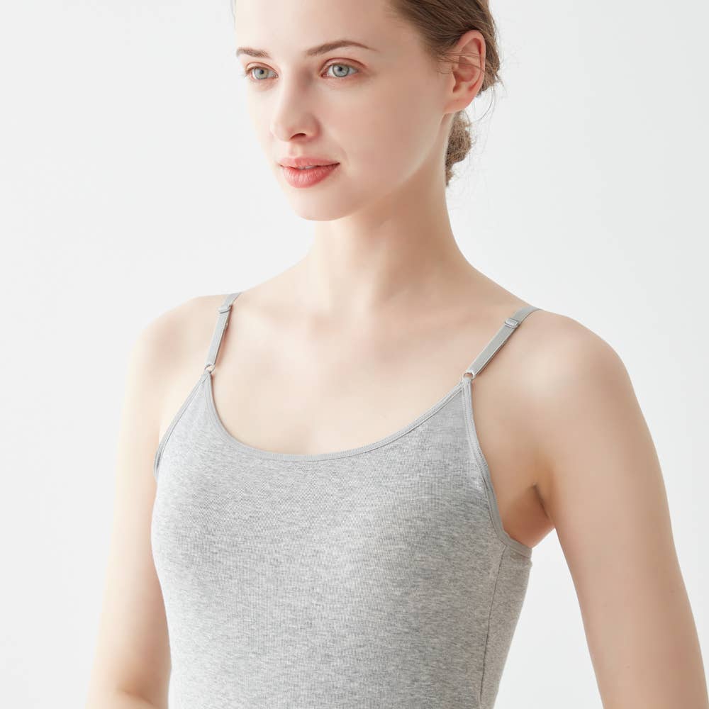 ひびきにくい綿85％】カップ付キャミソール CB4456V :レディース トップス