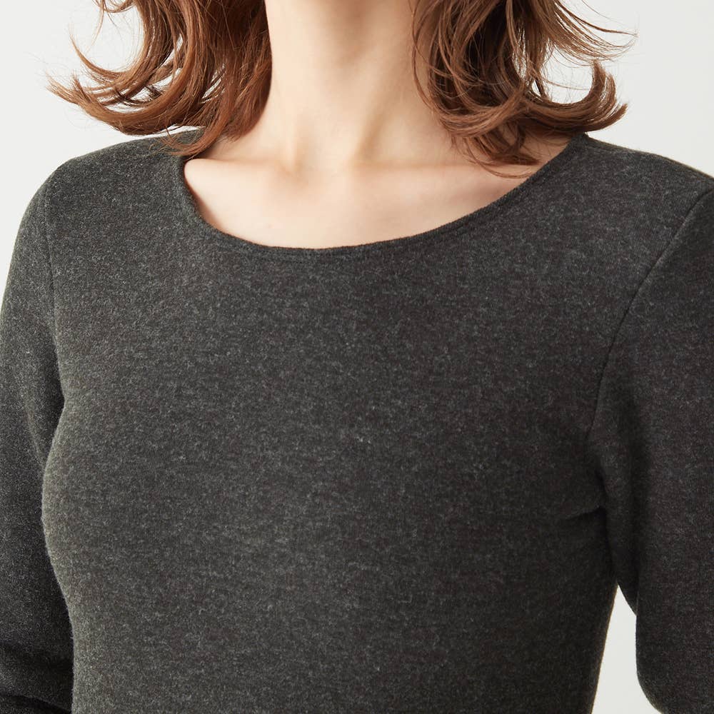 厚手ウール混起毛】8分袖インナー MA7146 :レディース トップス