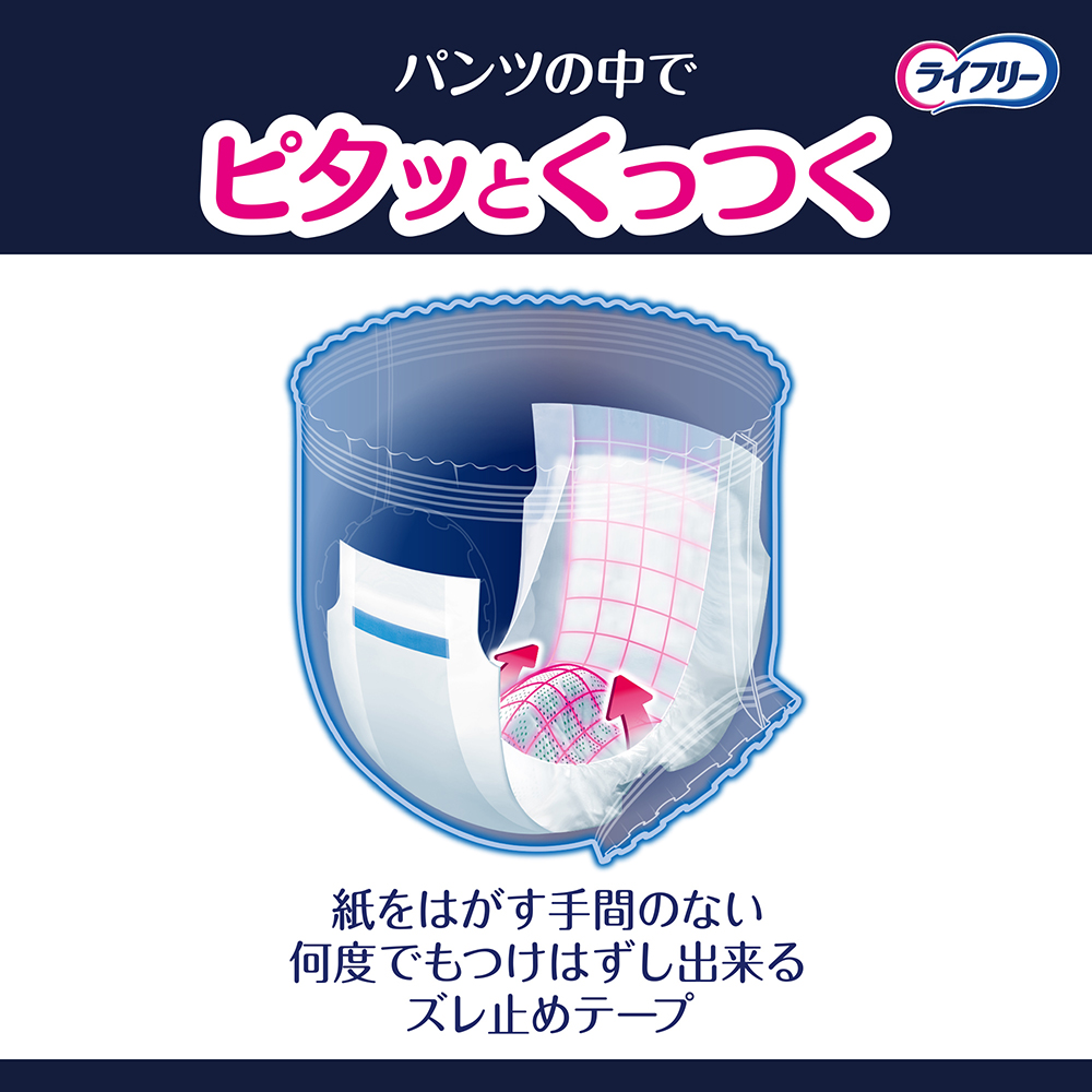 ライフリー ズレずに安心 紙パンツ用パッド 夜用 4回吸収30枚｜ユニ