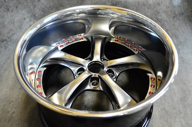 ワークVS-KFの17＆18インチをブラックバーニング塗装でフルO/H｜アルミ