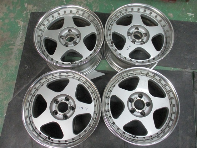 SSRケーニッヒ17インチをブラッシュド加工+リム交換18インチ化｜アルミ